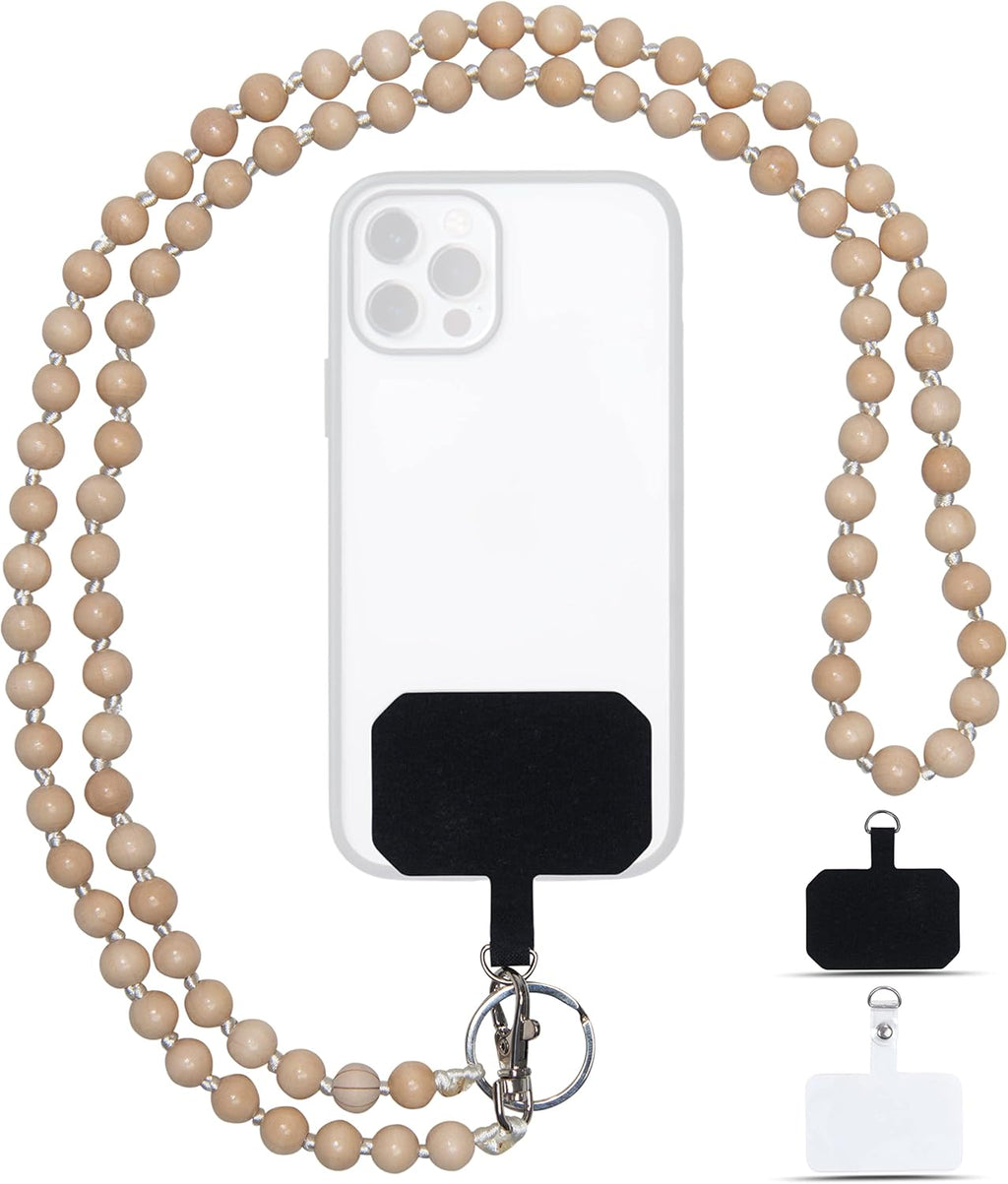 Nedimoo Handykette Naturperle helles Braun