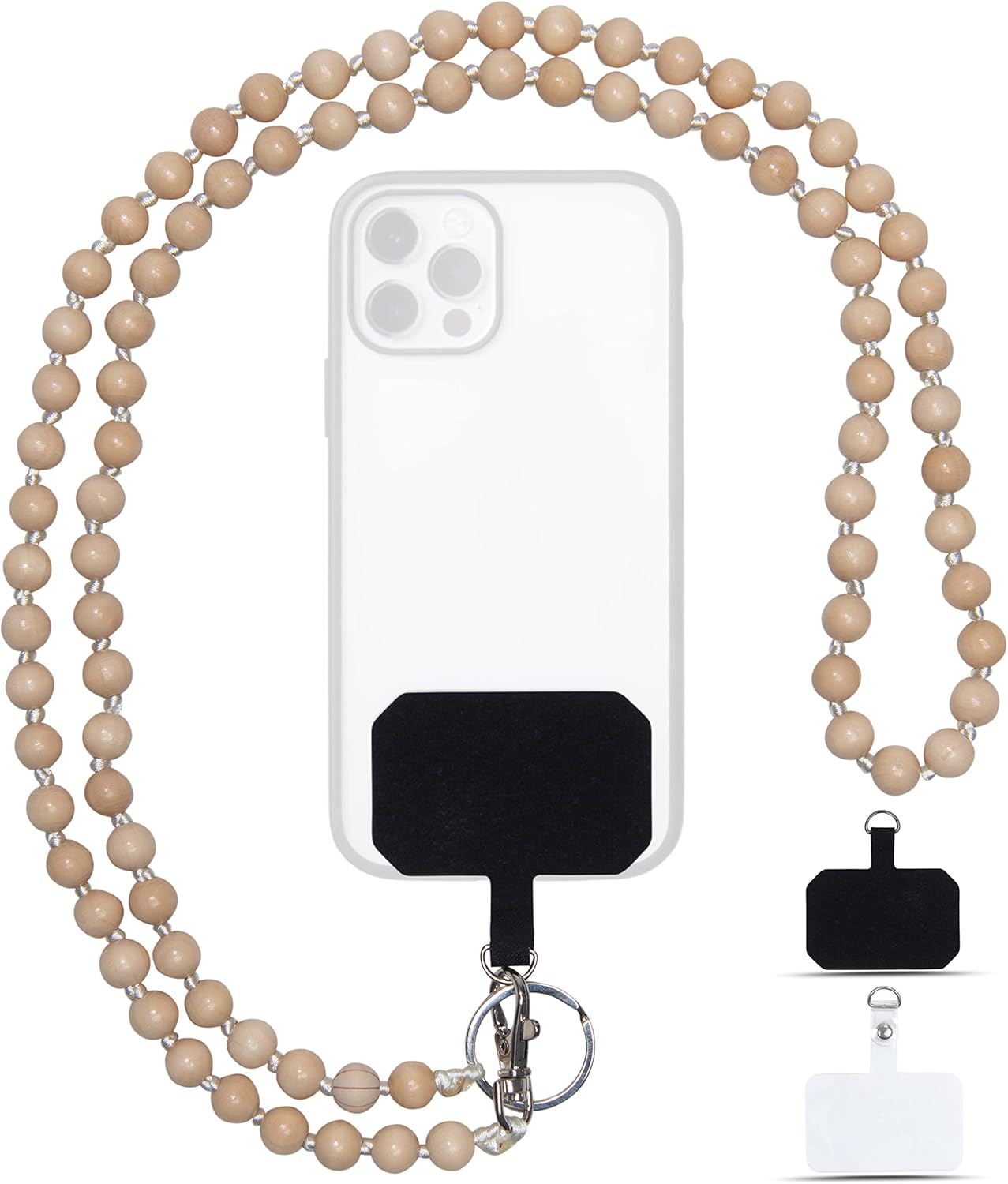 Nedimoo Handykette Naturperle helles Braun