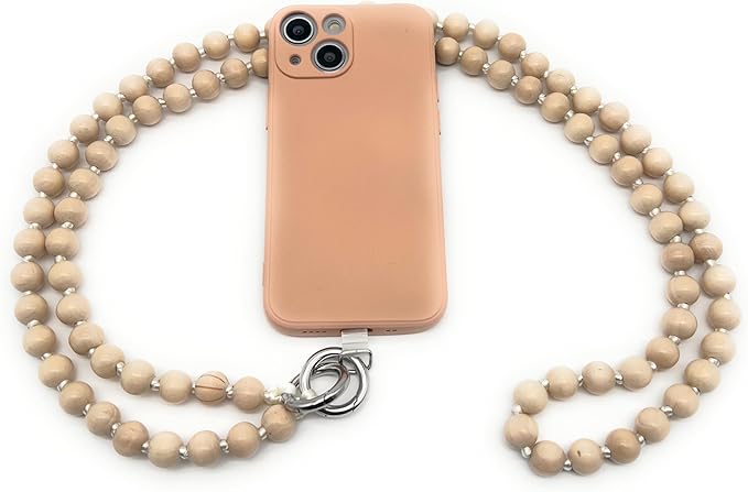 Nedimoo Handykette Naturperle helles Braun