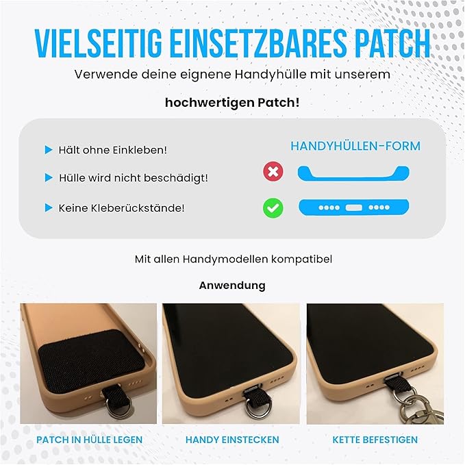 Handykette Naturperle Schwarz