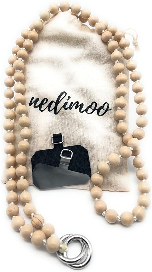 Nedimoo Handykette Naturperle helles Braun