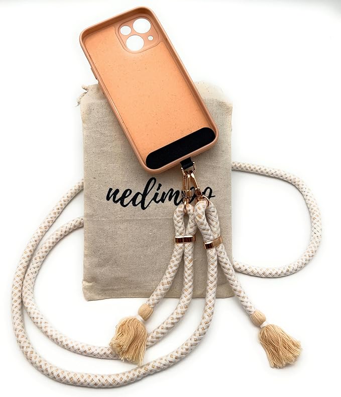 Nedimoo Handykette geflochten Natur Beige