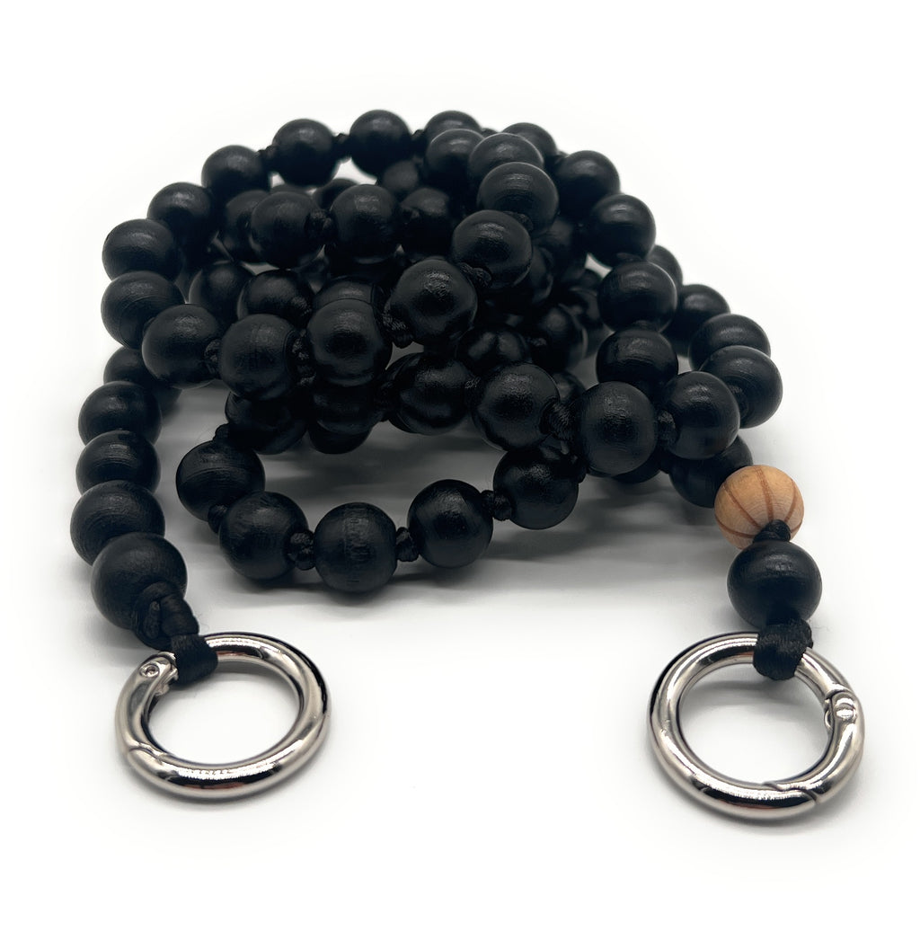 Handykette Naturperle Schwarz