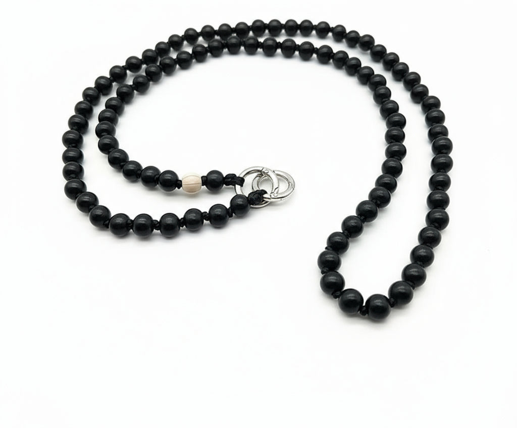 Handykette Naturperle Schwarz