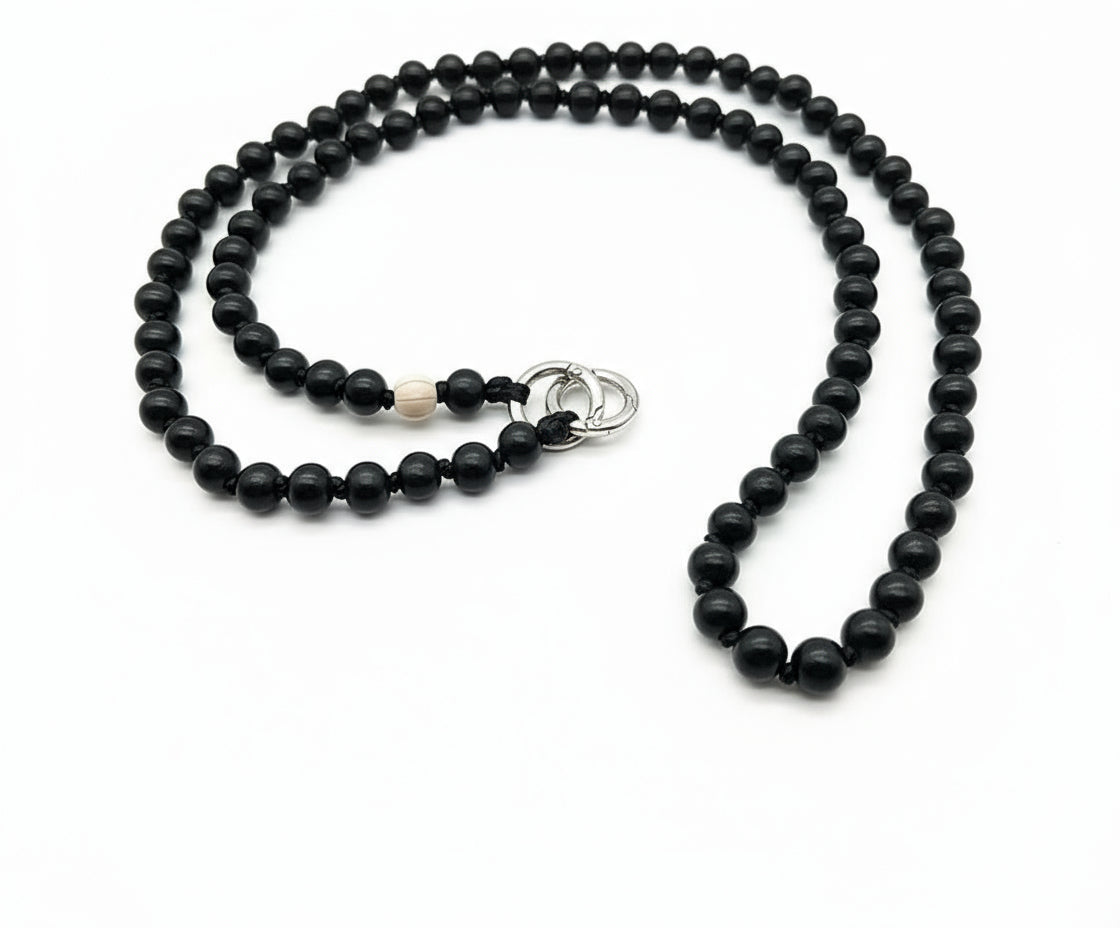 Handykette Naturperle Schwarz