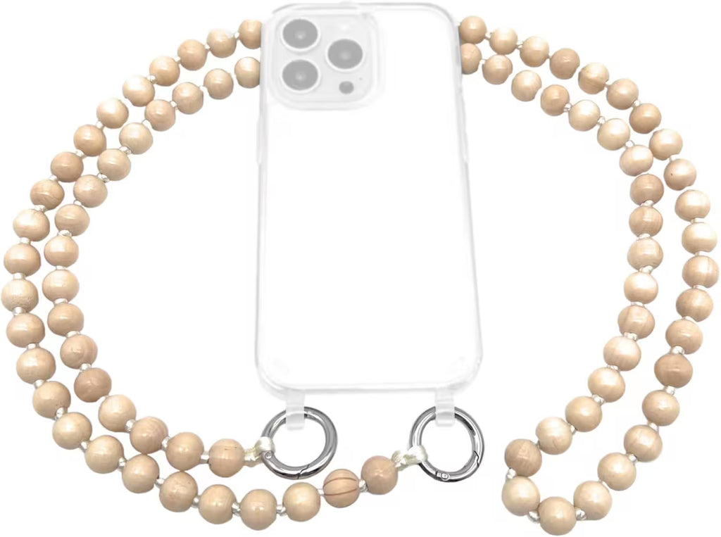 Nedimoo Handykette Naturperle helles Braun