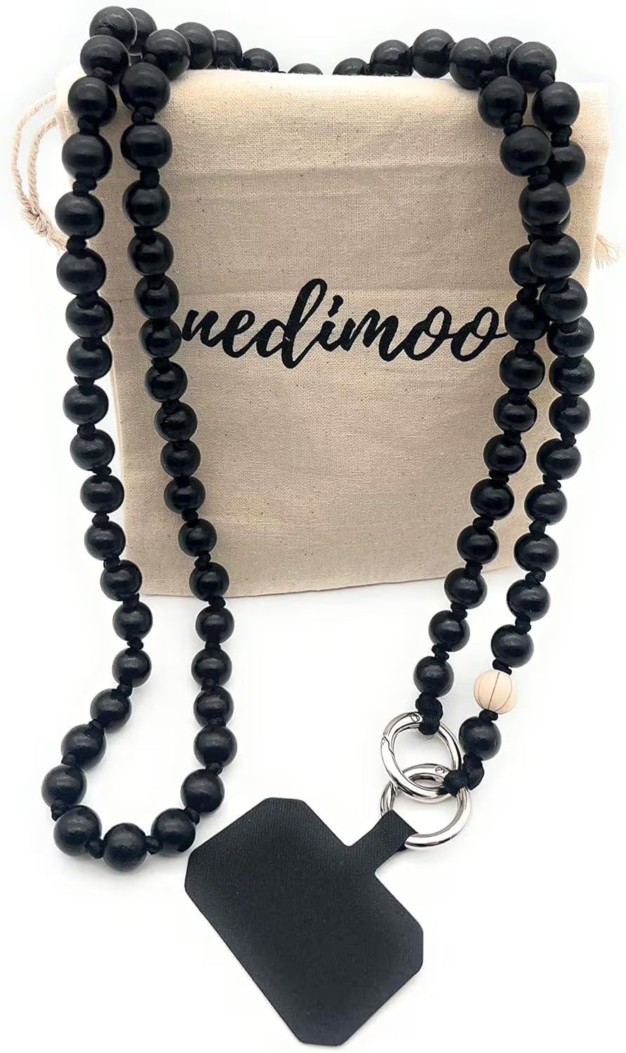 Handykette Naturperle Schwarz